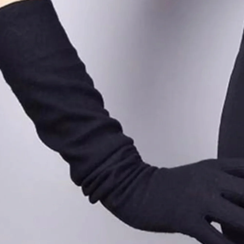 LUXURY CASHMERE WOOL BLEND ELBOW LENGH ELEGANT GLOVES